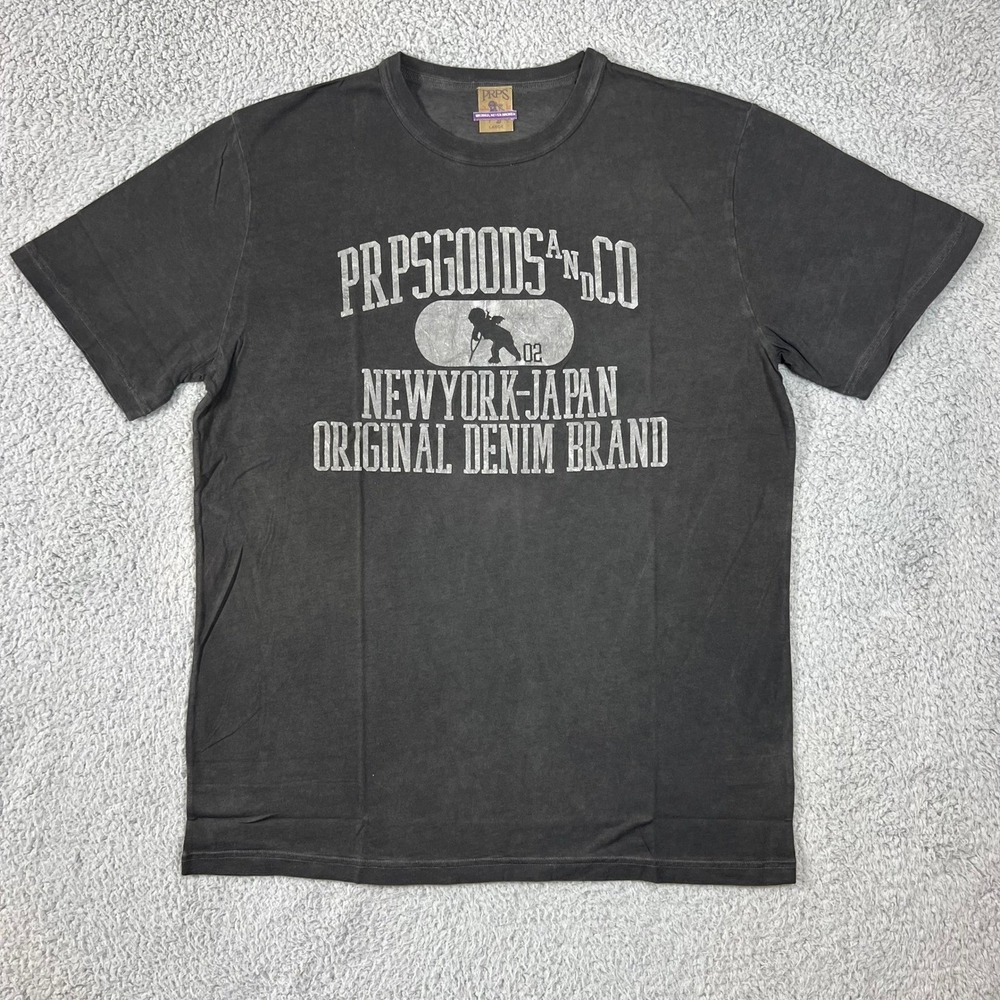 PRPS GOODS&CO‎ Black Graphic T Shirt New York Japan Original Denim Brand Men's L